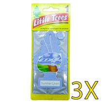 3 Aromatizante Little Trees Cheirinho Summer Linen Amaciante