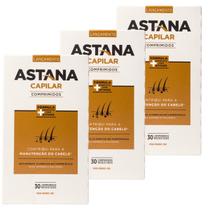 3 Astana Capilar Cabelos e Unhas 30 Comprimidos Com Silicio