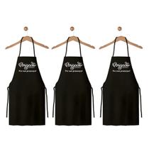 3 Aventais De Cozinha Roupa De Garçom Preto Obrigado