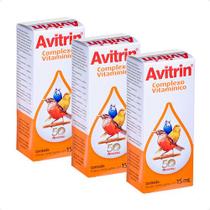 3 Avitrin Complexo Vitamínico Coveli Para Pássaros - 15ml 3 Avitrin Complexo Vitamínico Coveli Para Pássaros - 15ml