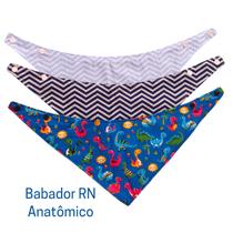 3 Babadores Bandana Recém Nascido Anatômico Dupla Camada De Tecido Com Regulagem - Gigi Bandanas