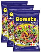 3 Bala De Goma Dori Gomets Minhocas De Frutas Ácidas 600g