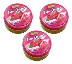 3 balas fine drops sabor framboesa tipo sweet originals 175g