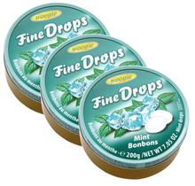 3 balas fine drops sabor menta tipo sweet originals 200g