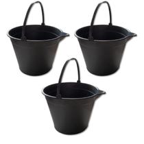 3 Baldes multiuso , 12 litros , super reforçado, com Alça , bico e sistema pega fácil