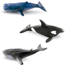 3 Baleias Orca Cachalote Jubarte Vinil Macio Cometa Brinquedos