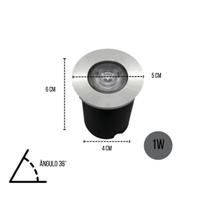 3 Balizadores Spot Pvc Led Smd 1W Branco Quente De Embutir