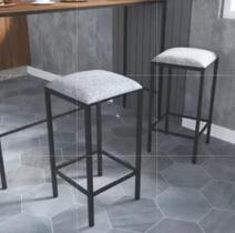 3 Bancos Altos Banqueta Reforçada Para Area Gourmet Cozinha