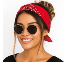 3 Bandanas Varias Estampas Rock Country Poliéster Atacado