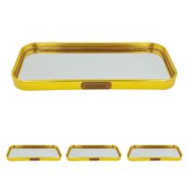 3 Bandeja Decorativa Vidro espelho metal dourado retangular 3 Bandeja Decorativa Vidro espelho metal dourado retangular