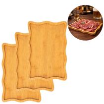 3 Bandejas Prato de Madeira 29cm Utilidades Domésticas Cozinha e Mesa 3 Bandejas Prato de Madeira 29cm Utilidades Domésticas Cozinha e Mesa