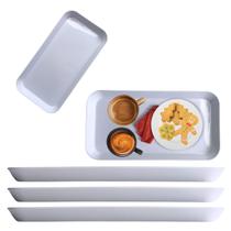 3 Bandejas Travessa Tigela Retangular de Melamina 31x16cm