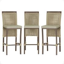 3 Banqueta em Alumínio Roma Marrom Corda Náutica Tecido 7 3 Banqueta em Alumínio Roma Marrom Corda Náutica Tecido 7