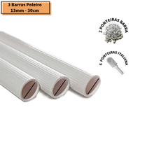 3 Barras 13mm c/ 30cm + 6 Ponteiras Italianas - Passaros Bird Gaiola Viveiro