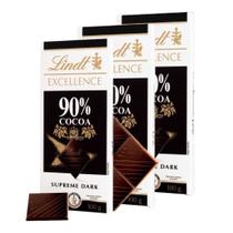 3 Barras, Chocolate, Lindt Excellence, 90% Cacau, 100G 3 Barras, Chocolate, Lindt Excellence, 90% Cacau, 100G