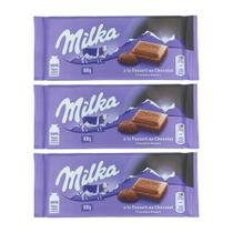 3 barras de chocolate milka ao leite com mousse de chocolate