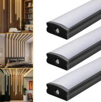 3 Barras Perfil De Led Sobrepor 17mm Com Difusor 3m 3 Barras Perfil De Led Sobrepor 17mm Com Difusor 3m