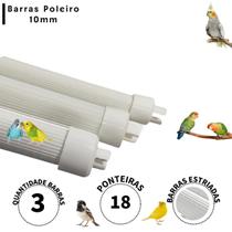 3 Barras Poleiro Plástico 10mm com 1 Metro + Ponteiras - Gaiolas Viveiro 3 Barras Poleiro Plástico 10mm com 1 Metro + Ponteiras - Gaiolas Viveiro