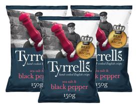 3 Batata com Pimenta do Reino Sal Marinho Tyrrells 150g