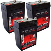 3 Bateria Recarregável 6v 4,5ah Moto Elétrica Carrinho Infantil Unipower 3 Bateria Recarregável 6v 4,5ah Moto Elétrica Carrinho Infantil Unipower