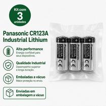 3 Baterias Pilha Cr123a Panasonic 3v Flash Sensor Infravermel 3 Baterias Pilha Cr123a Panasonic 3v Flash Sensor Infravermel