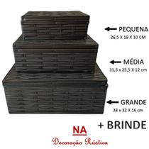 3 Baú Cesta Caixa Organizadora cesto Fibra Sintética bege banana creme P + M + G