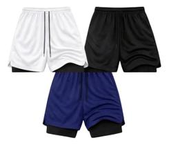 3 Bermuda Shorts Masculino Academia Treino Dry Fit Premium