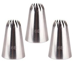 3 Bicos de Confeitar 6b Pitanga aberta grande inox kit 3un 3 Bicos de Confeitar 6b Pitanga aberta grande inox kit 3un