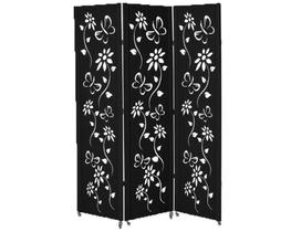 3 Biombo Pintado Sanfonado Com Rodinhas E Dobradiças Painel Mdf Folha Divisor Divisória Separador De Ambiente Branco Ou Preto Vários Modelos