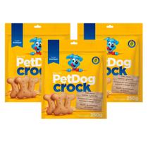 3 Biscoito para Cães PetDog Crock 250g