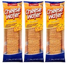 3 Biscoito Sabor queijo Cheese Wafer Classic Snackline 100g