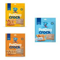 3 Biscoitos Para Cães Super Premium Petdog Crock - 250G - Nica Pet