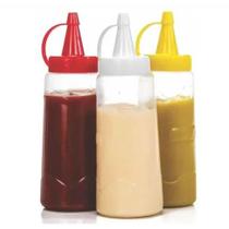 3 Bisnagas Plástica Catchup Maionese Mostarda Tubo P/ Molho