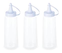 3 Bisnagas Plastica Transparente Plasvale 400ml