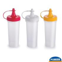 3 Bisnagas Plastico Molhos Coloridas P/ Lanchonete 280ml Maionese Katchup Mostarda Plasutil 3 Bisnagas Plastico Molhos Coloridas P/ Lanchonete 280ml Maionese Katchup Mostarda Plasutil