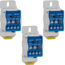 3 BLOCO DE DISTRIBUICAO 80A AZUL UKK-80 FIXACAO TRILHO DIN 1 ENTRADA CABO 16MM E 6 SAIDAS CABO 6mm