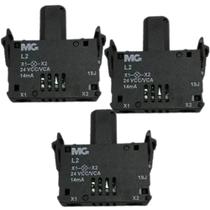 3 bloco de iluminacao l2 24vcc/vca botoeira com visor margirius