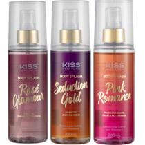 3 Body Splash Rose Glamour Seduction Gold Pink Romance Kiss