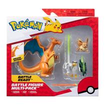 3 Bonecos Charizard, Eevee e Sirfetch'd - Pokémon