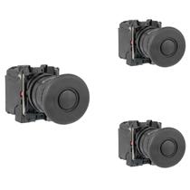 3 Botão Comando Metal 22mm 1NA Schneider ZB4BZ101+ZB4BT2 3 Botão Comando Metal 22mm 1NA Schneider ZB4BZ101+ZB4BT2