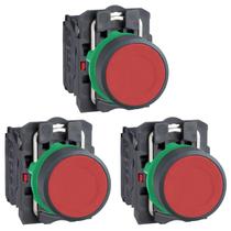 3 Botão Comando Plástico 22mm Bloco 1NF - Modelo XB5AA42 Schneider