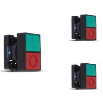3 Botão Duplo Comando Faceado Steck SLPDNR Max Botton IP40