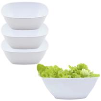 3 Bowl Saladeira 2,2L Pote Tigela Quadrada Melamina 2200ml