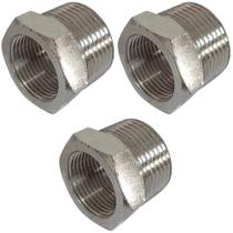 3 bucha de reducao latão niquelado 1/4 para 1/8 bsp
