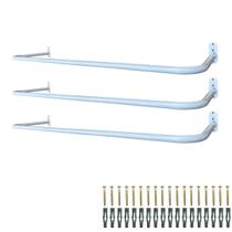 3 Cabideiros Fixo De Parede Aço Robusto 80cm Arara Para Roupas Organização Loja Closet