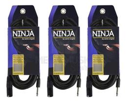 3 Cabo de Microfone 0,20MM Conectores P10 x XLRM Mod Ninjanm B 02FT/0.9