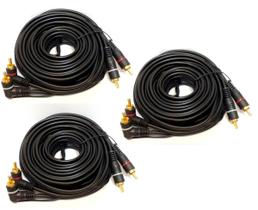 3 Cabo RCA 5 Metros Banhado Ouro para Módulo Amplificador