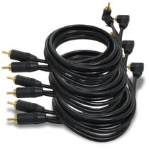 3 Cabos Rca 1 Metro Technoise Série 100 Pro Conector L Preto 3 Cabos Rca 1 Metro Technoise Série 100 Pro Conector L Preto