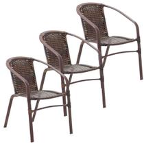 3 Cadeiras Floripa em Alumínio Pintura Para Cozinha, Área, Jardim Trama Original