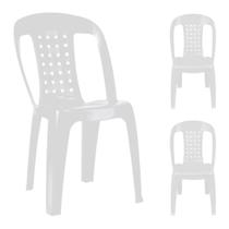 3 Cadeiras Plástica Bistrô Cozinha Resistente Certificadas